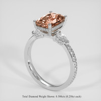 3.57 Ct. Padparadscha Sapphire Ring, 14K White Gold 2
