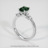 2.00 Ct. Bluish Green Sapphire Ring, 14K White Gold 2