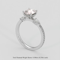 2.09 Ct. Peach Sapphire Ring, 14K White Gold 2