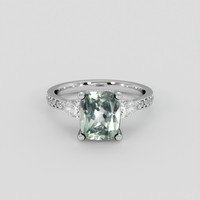 2.06 Ct. Greenish Blue Sapphire Ring, 14K White Gold 1