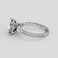 2.06 Ct. Greenish Blue Sapphire Ring, 14K White Gold 4