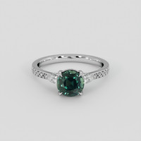2.05 Ct. Bluish Green Sapphire Ring, 14K White Gold 1