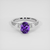 2.13 Ct. Purple Sapphire Ring, 14K White Gold 1