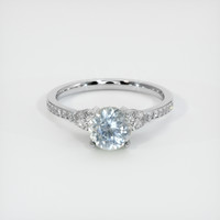 1.33 Ct. Greenish Blue Sapphire Ring, 14K White Gold 1