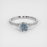1.33 Ct. Greyish Blue Sapphire Ring, 14K White Gold 1