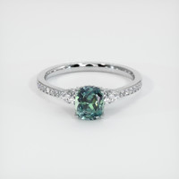 0.88 Ct. Sapphire Ring, 14K White Gold 1