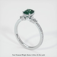 0.88 Ct. Sapphire Ring, 14K White Gold 2