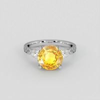 3.09 Ct. Yellow Sapphire Ring, 14K White Gold 1