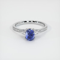 1.11 Ct. Blue Sapphire Ring, 18K White Gold 1