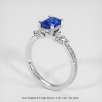 1.13 Ct. Sapphire Ring, 18K White Gold 2