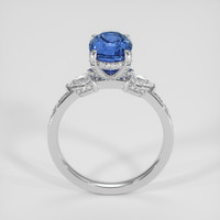 3.58 Ct. Blue Sapphire Ring, 18K White Gold 3