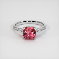 1.89 Ct. Padparadscha Sapphire Ring, 18K White Gold 1