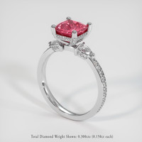 1.89 Ct. Padparadscha Sapphire Ring, 18K White Gold 2