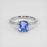 3.03 Ct. Blue Sapphire Ring, 18K White Gold 1