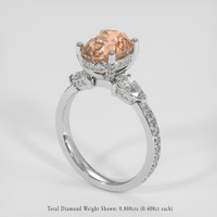 4.16 Ct. Padparadscha Sapphire Ring, 18K White Gold 2