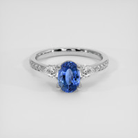 1.30 Ct. Blue Sapphire Ring, 18K White Gold 1