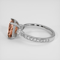 3.57 Ct. Padparadscha Sapphire Ring, 18K White Gold 4