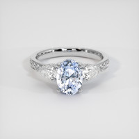 2.10 Ct. Blue Sapphire Ring, 18K White Gold 1