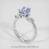 2.10 Ct. Blue Sapphire Ring, 18K White Gold 2