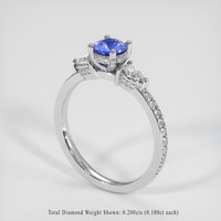 0.46 Ct. Blue Sapphire Ring, 18K White Gold 2