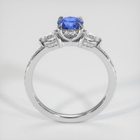 0.70 Ct. Blue Sapphire Ring, 18K White Gold 3