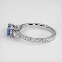 0.70 Ct. Blue Sapphire Ring, 18K White Gold 4