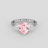 2.06 Ct. Pink Sapphire Ring, 18K White Gold 1