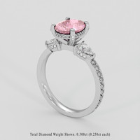 2.06 Ct. Pink Sapphire Ring, 18K White Gold 2