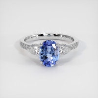 1.60 Ct. Blue Sapphire Ring, 18K White Gold 1