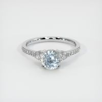 1.33 Ct. Greenish Blue Sapphire Ring, 18K White Gold 1