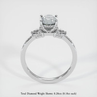 1.33 Ct. Greenish Blue Sapphire Ring, 18K White Gold 2