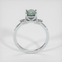 1.20 Ct. Bluish Green Sapphire Ring, 18K White Gold 3