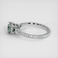 1.20 Ct. Bluish Green Sapphire Ring, 18K White Gold 4