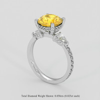 3.09 Ct. Yellow Sapphire Ring, 18K White Gold 2