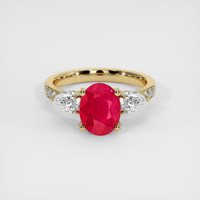 2.35 Ct. Ruby Ring, 14K Yellow Gold 1