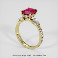 3.28 Ct. Pinkish Red Ruby Ring, 14K Yellow Gold 2