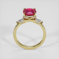 3.28 Ct. Pinkish Red Ruby Ring, 14K Yellow Gold 3