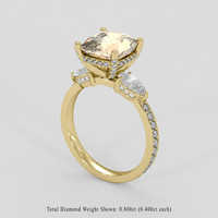 4.05 Ct. Peach Sapphire Ring, 14K Yellow Gold 2