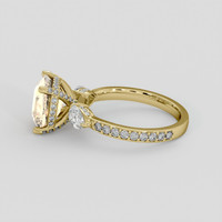 4.05 Ct. Peach Sapphire Ring, 14K Yellow Gold 4