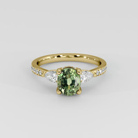 1.73 Ct. Green Sapphire Ring, 14K Yellow Gold 1