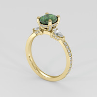 1.73 Ct. Green Sapphire Ring, 14K Yellow Gold 2