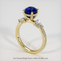 2.22 Ct. Blue Sapphire Ring, 14K Yellow Gold 2