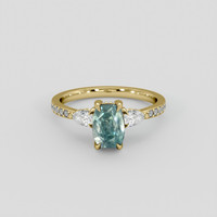 2.29 Ct. Bluish Green Sapphire Ring, 14K Yellow Gold 1