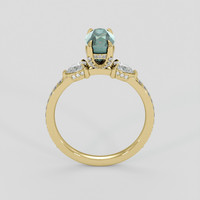 2.29 Ct. Bluish Green Sapphire Ring, 14K Yellow Gold 3