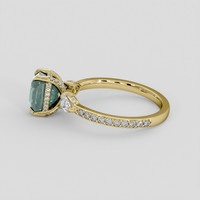 2.29 Ct. Bluish Green Sapphire Ring, 14K Yellow Gold 4