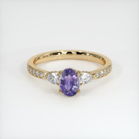 0.78 Ct. Violet Sapphire Ring, 14K Yellow Gold 1