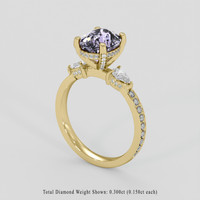 2.64 Ct. Purple Spinel Ring, 18K Yellow Gold 2