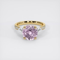4.65 Ct. Purplish Pink Sapphire Ring, 18K Yellow Gold 1