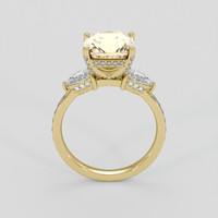 4.05 Ct. Peach Sapphire Ring, 18K Yellow Gold 3