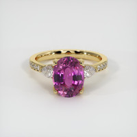 2.40 Ct. Pinkish Purple Sapphire Ring, 18K Yellow Gold 1